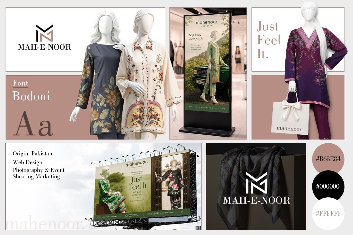 Brand identity work for Mahenoor