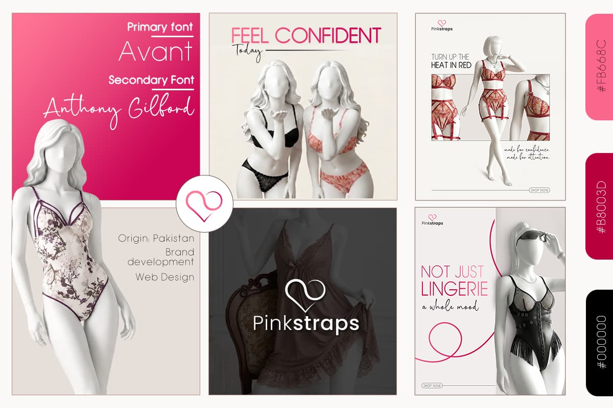 Brand identity work for Pinkstraps