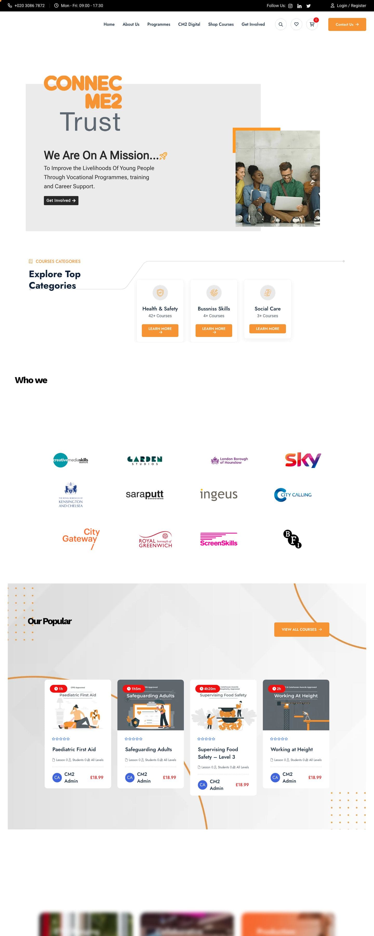 The cm2.co.uk homepage