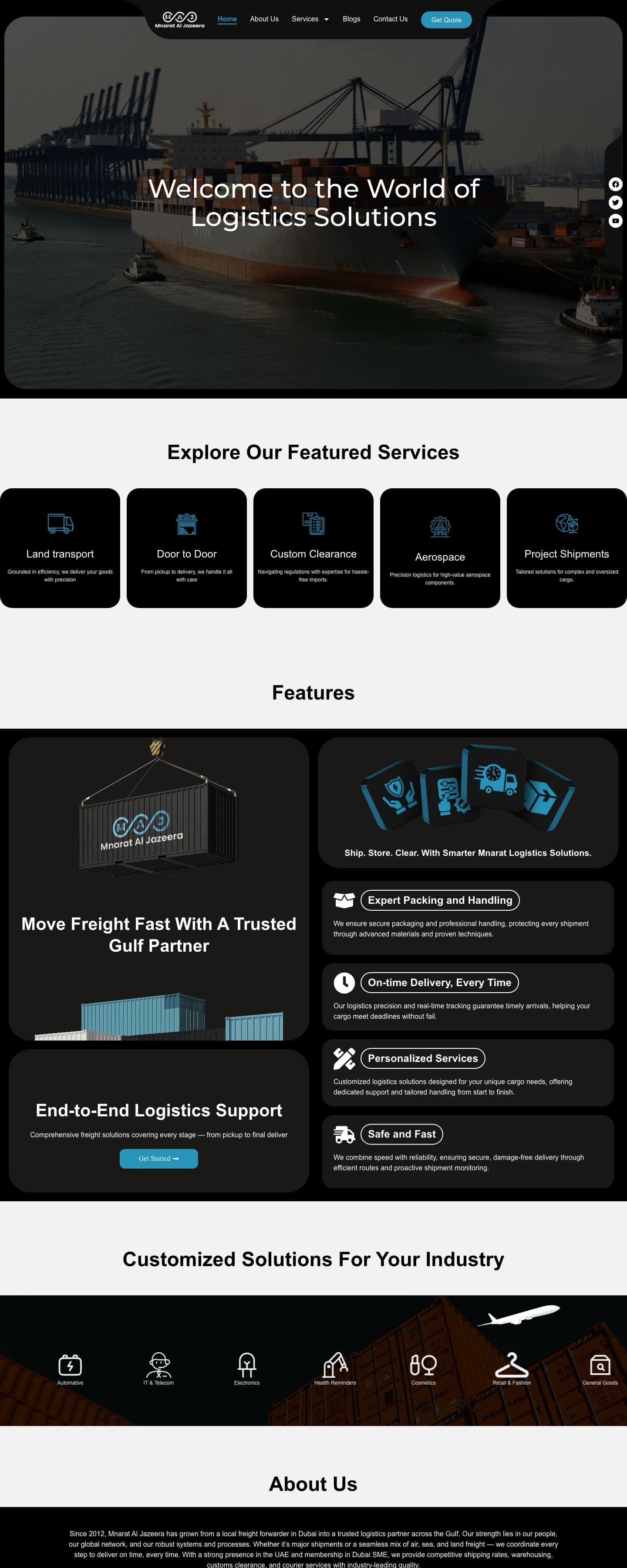 The mnarat.ae homepage