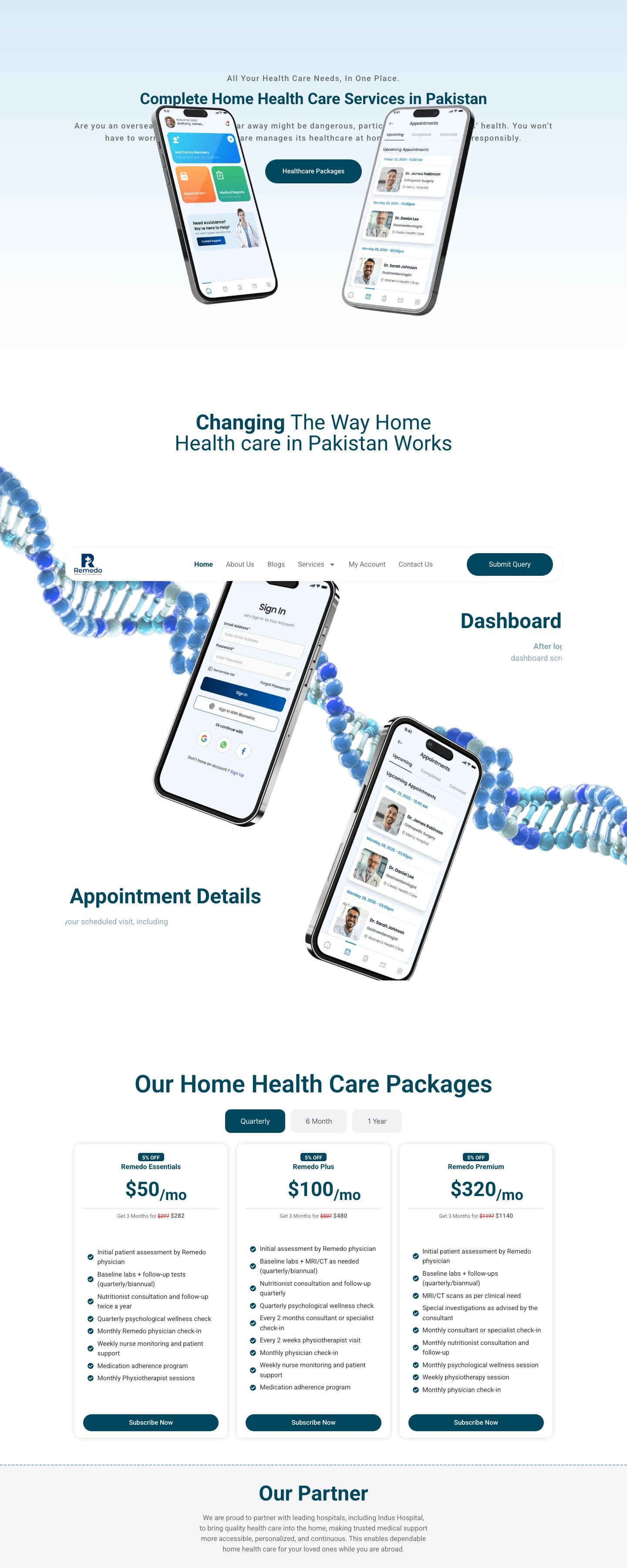 The remedocare.com homepage